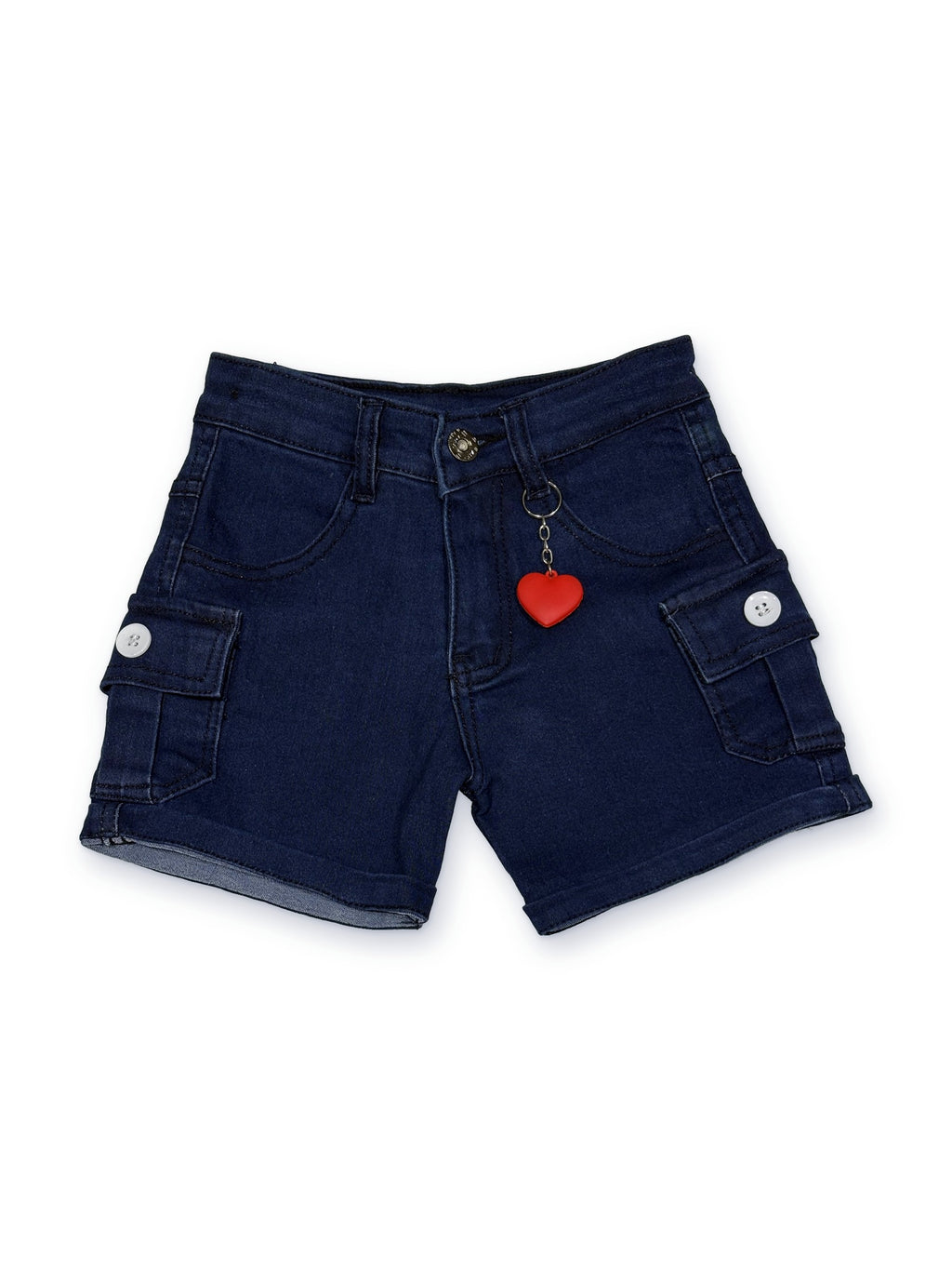 Girls denim cargo shorts – front