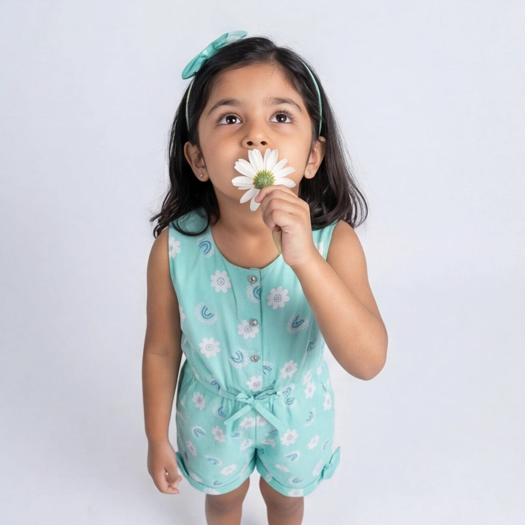 Minty Daisy Jumpsuit 🌼